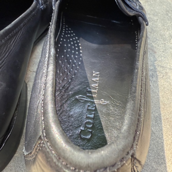 Cole Haan Black Slip-On Loafers with Silver Horsebit - Picture 9 of 12